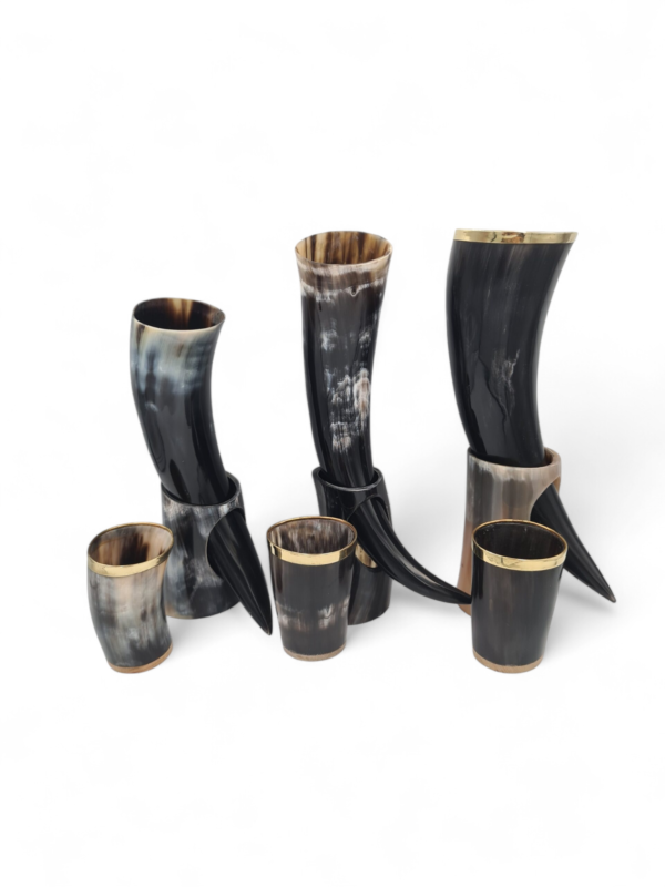 Set pahare corn de bivol , buffalo horn , Nevi and Company