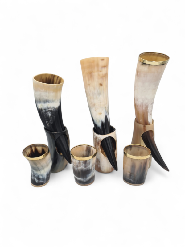 Set pahare corn de bivol , buffalo horn , Nevi and Company